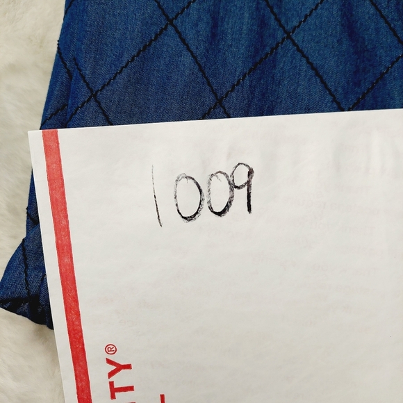 Kate Spade Blue Quilted Chambray Back Zipper Short Sleeve Shift Dress P1009 - Picture 10 of 10